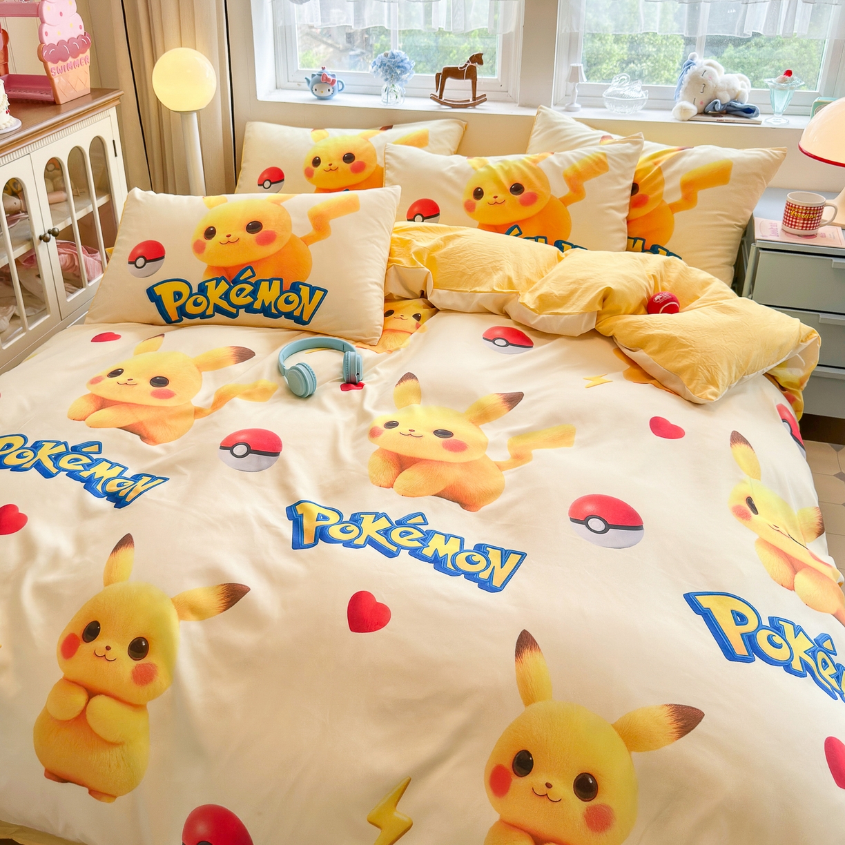 91家纺网 家纺一手货源 找家纺 优卡迪家纺馆 2025新款110克5D数码印花四件套 调皮宝贝