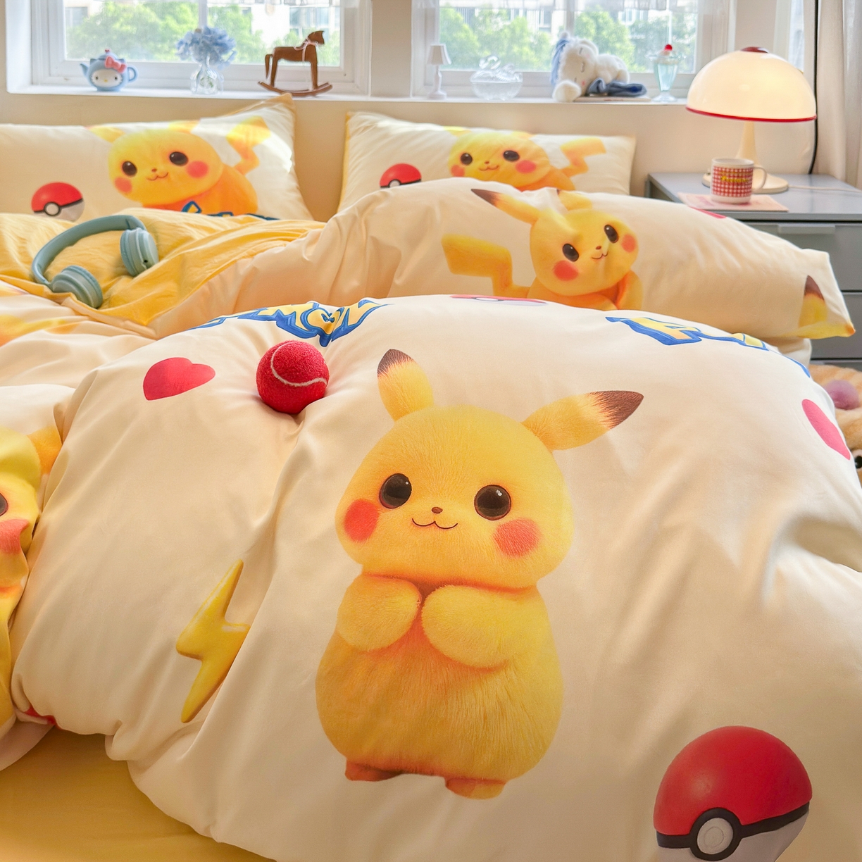 91家纺网 家纺一手货源 找家纺 优卡迪家纺馆 2025新款110克5D数码印花四件套 调皮宝贝