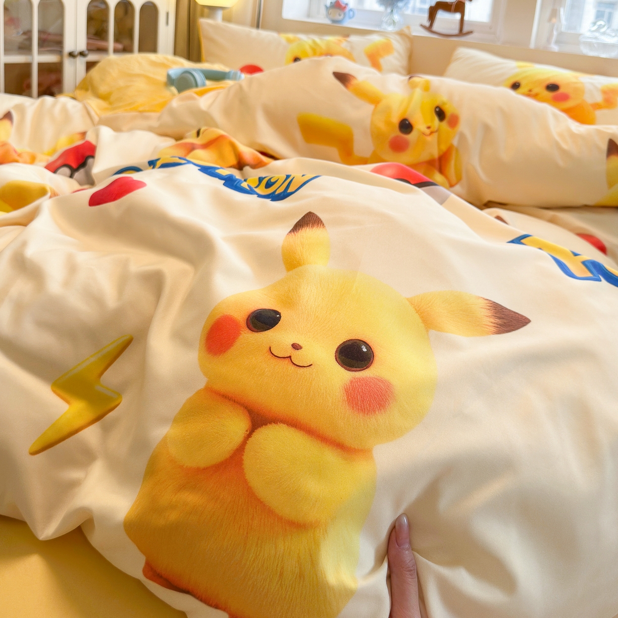 91家纺网 家纺一手货源 找家纺 优卡迪家纺馆 2025新款110克5D数码印花四件套 调皮宝贝