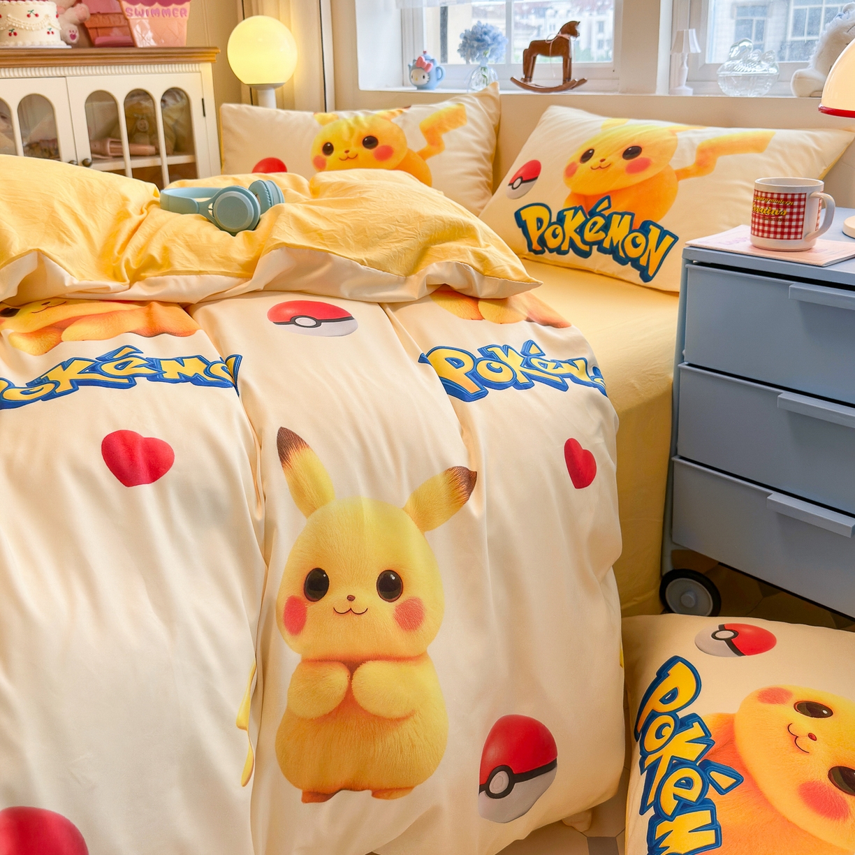 91家纺网 家纺一手货源 找家纺 优卡迪家纺馆 2025新款110克5D数码印花四件套 调皮宝贝