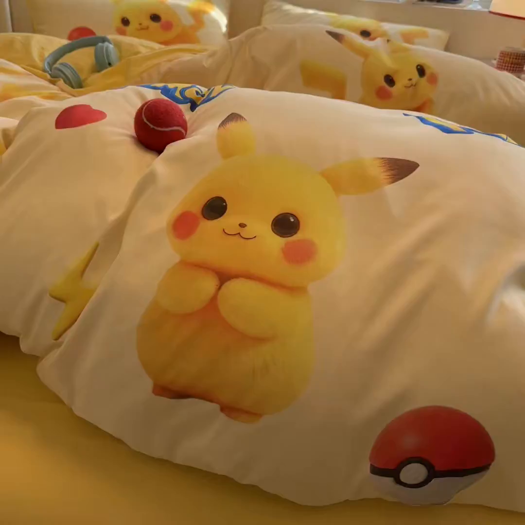 91家纺网 家纺一手货源 找家纺 优卡迪家纺馆 2025新款110克5D数码印花四件套 调皮宝贝