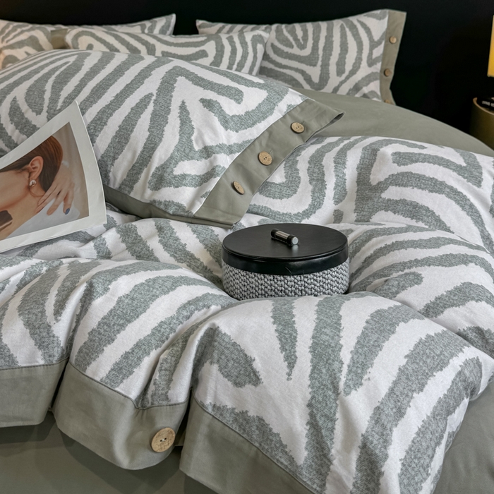 91家纺网 家纺一手货源 找家纺 （总）麦田家纺 2025新款全棉纯棉轻奢加厚磨毛纽扣款四件套