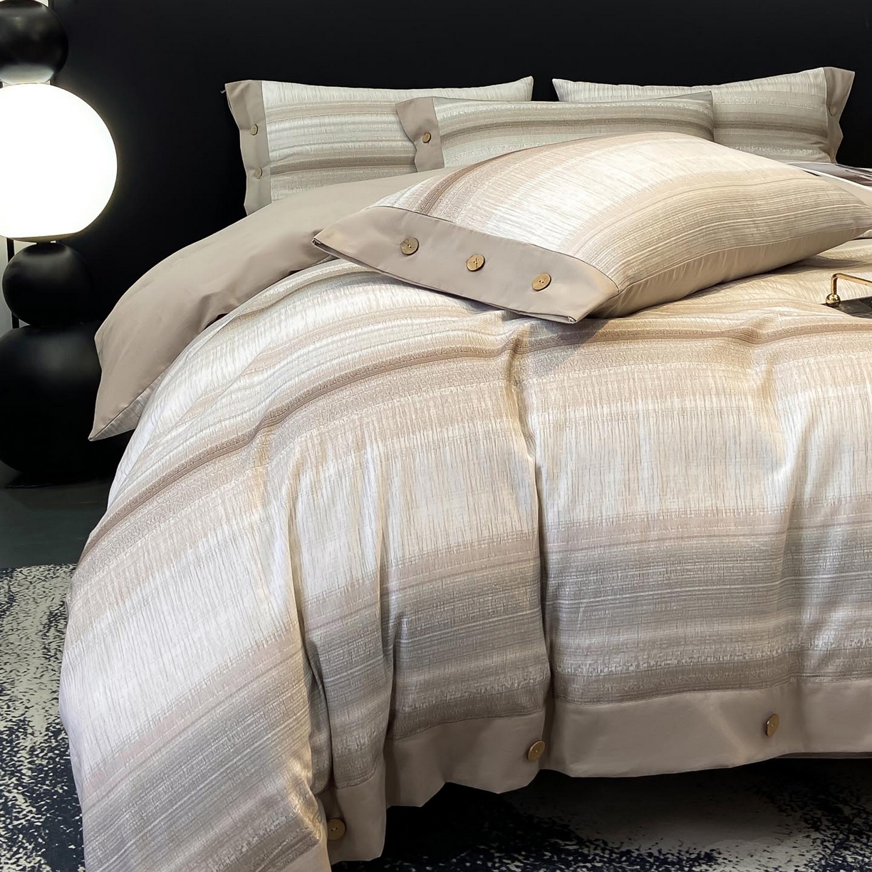 91家纺网 家纺一手货源 找家纺 麦田家纺 2025新款全棉纯棉轻奢加厚磨毛纽扣款四件套 光遇-咖