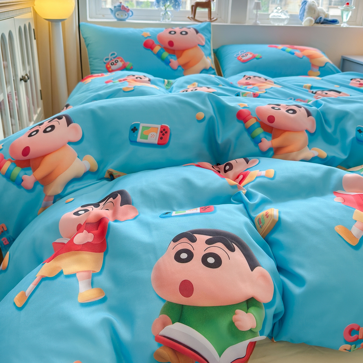 91家纺网 家纺一手货源 找家纺 优卡迪家纺馆 2025新款110克5D数码印花四件套 小新爱学习