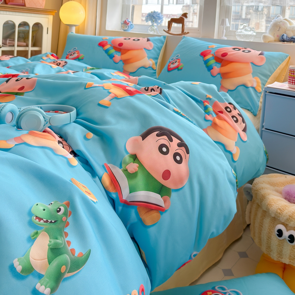 91家纺网 家纺一手货源 找家纺 优卡迪家纺馆 2025新款110克5D数码印花四件套 小新爱学习