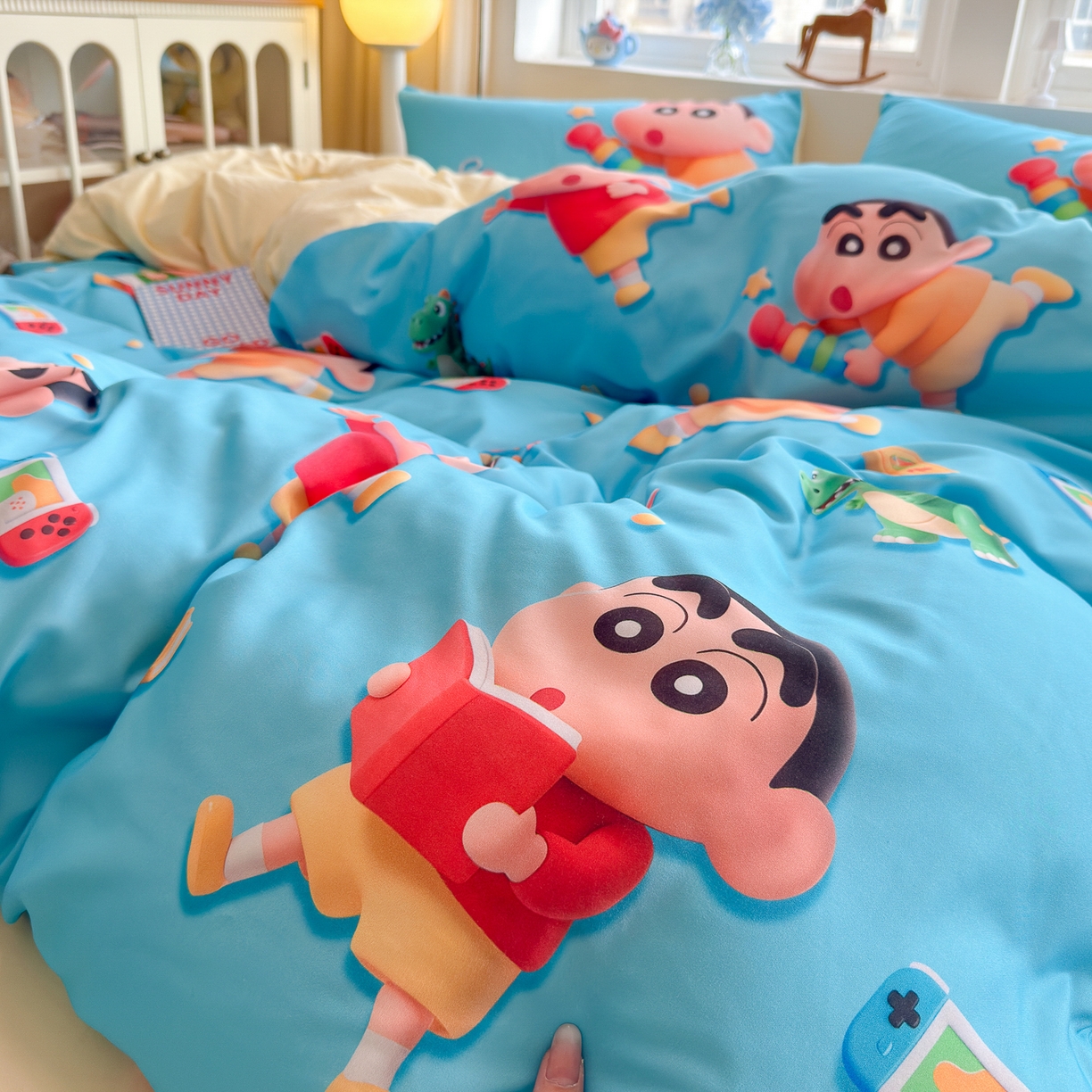 91家纺网 家纺一手货源 找家纺 优卡迪家纺馆 2025新款110克5D数码印花四件套 小新爱学习