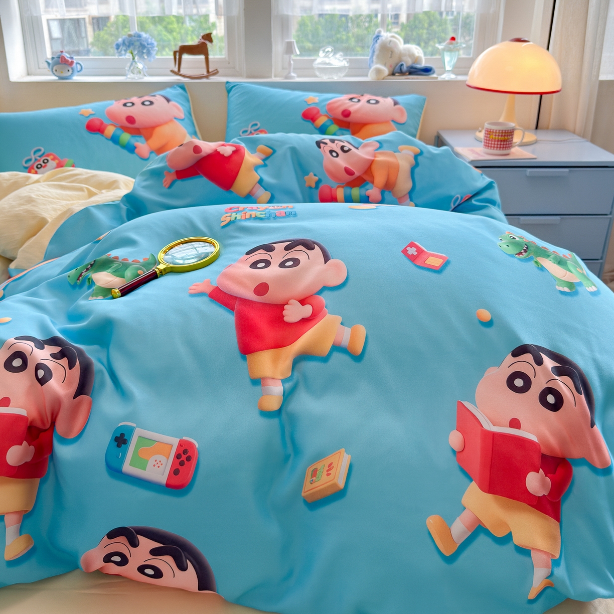 91家纺网 家纺一手货源 找家纺 优卡迪家纺馆 2025新款110克5D数码印花四件套 小新爱学习