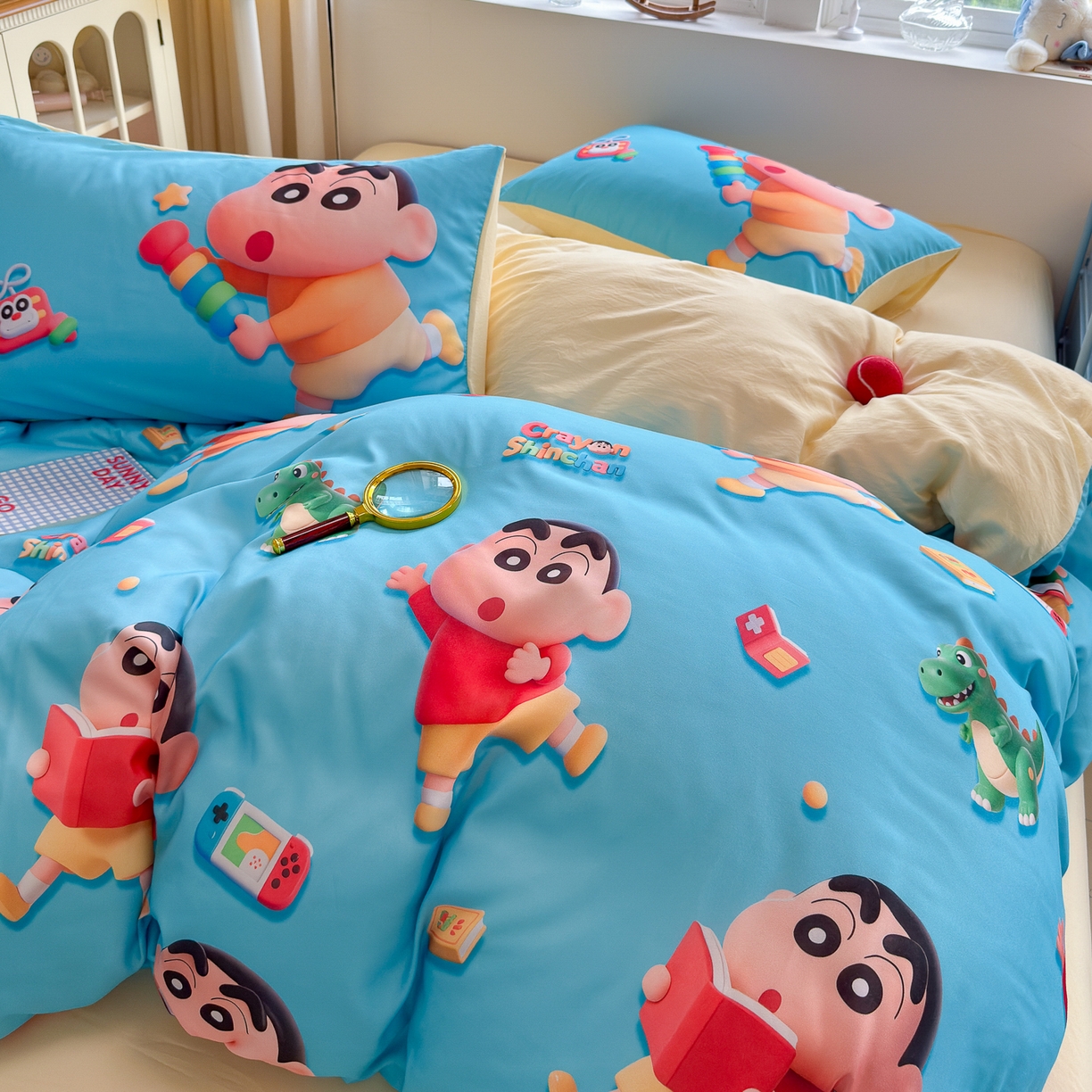 91家纺网 家纺一手货源 找家纺 优卡迪家纺馆 2025新款110克5D数码印花四件套 小新爱学习