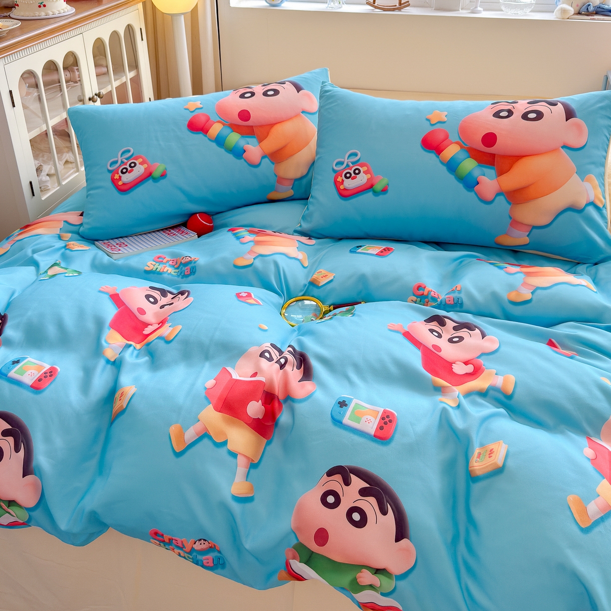 91家纺网 家纺一手货源 找家纺 优卡迪家纺馆 2025新款110克5D数码印花四件套 小新爱学习