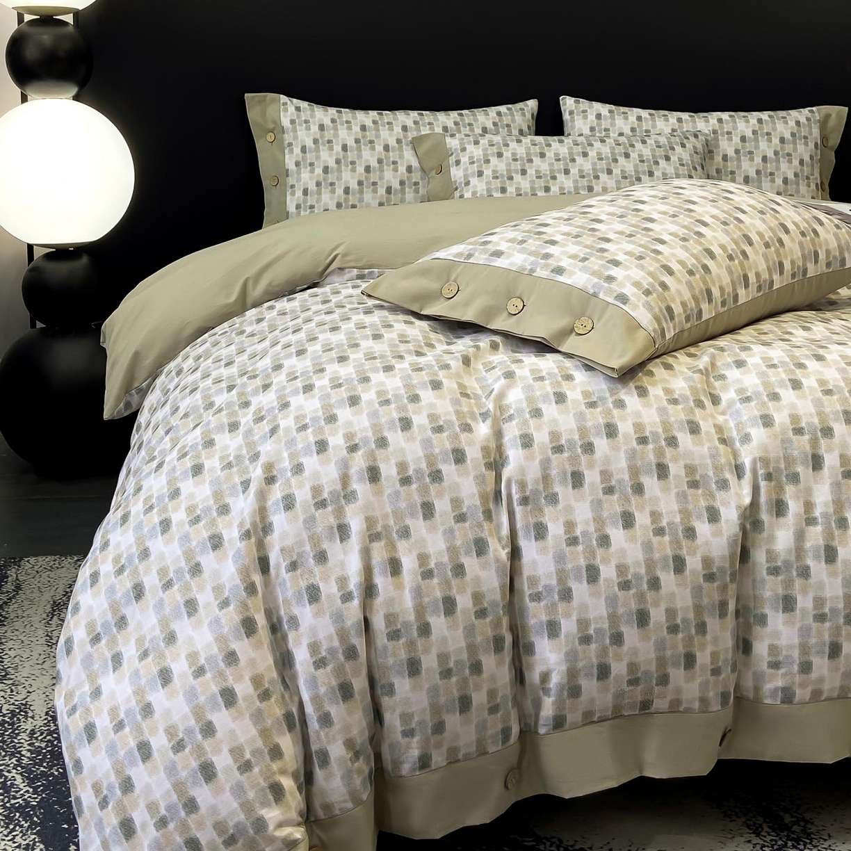 91家纺网 家纺一手货源 找家纺 麦田家纺 2025新款全棉纯棉轻奢加厚磨毛纽扣款四件套 随感-绿