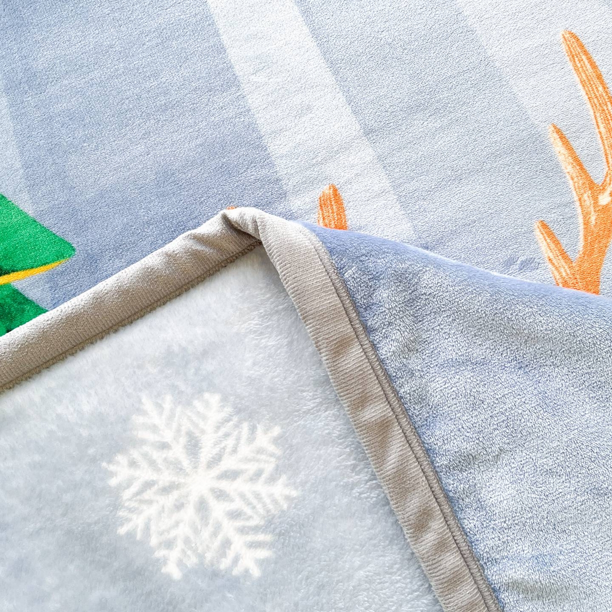 91家纺网 家纺一手货源 找家纺 雅萱-云貂绒毛毯法莱绒毛毯珊瑚绒毛毯羊羔绒毛毯 圣诞小鹿-蓝色