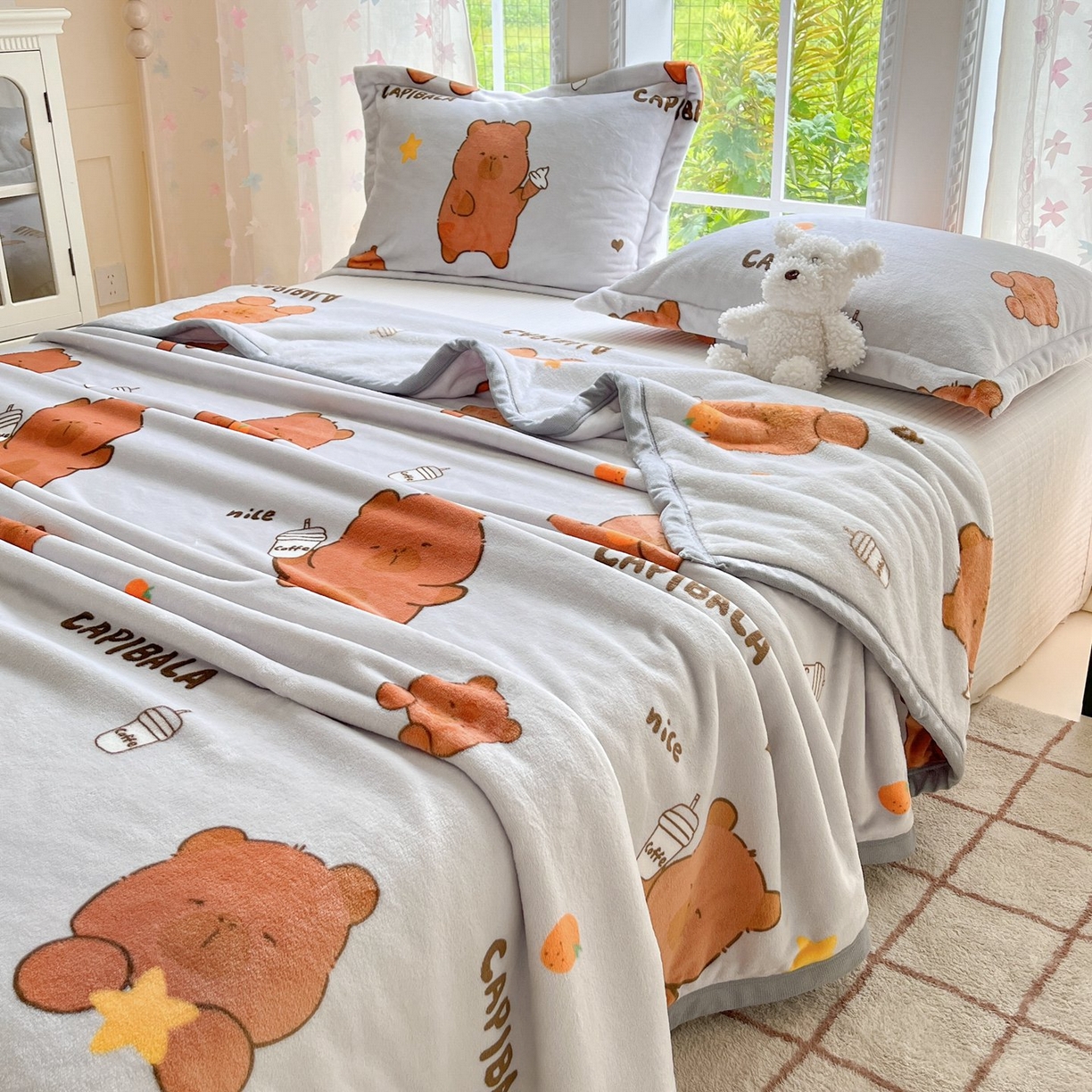 91家纺网 家纺一手货源 找家纺 雅萱-云貂绒毛毯法莱绒毛毯珊瑚绒毛毯羊羔绒毛毯 奶茶屯屯-灰