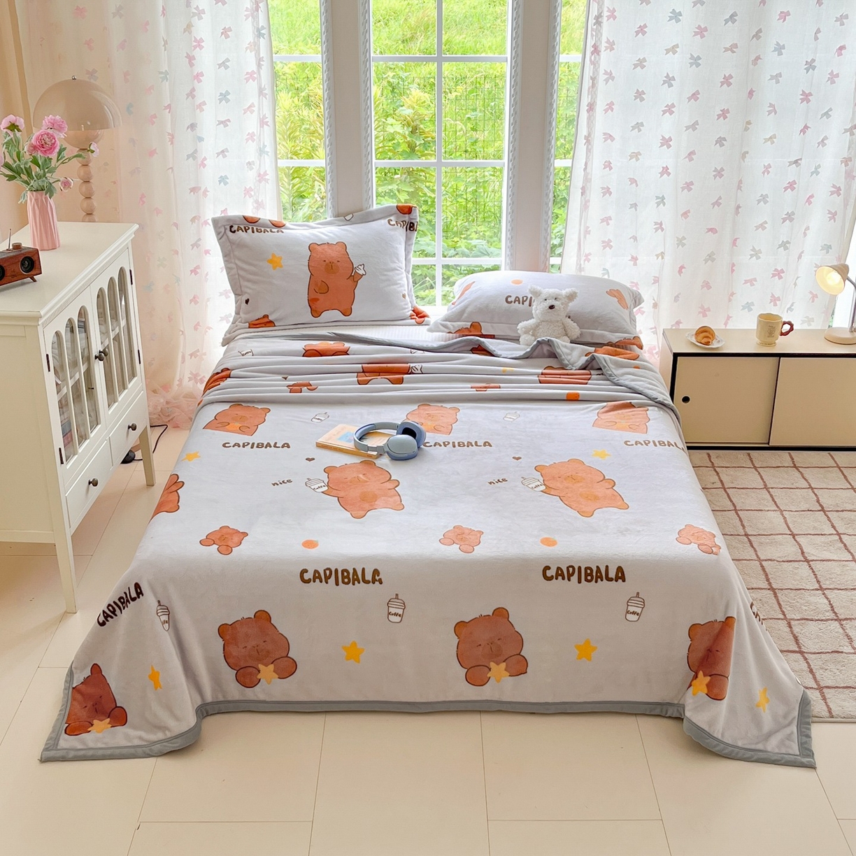 雅萱-云貂绒毛毯法莱绒毛毯珊瑚绒毛毯羊羔绒毛毯 奶茶屯屯-灰