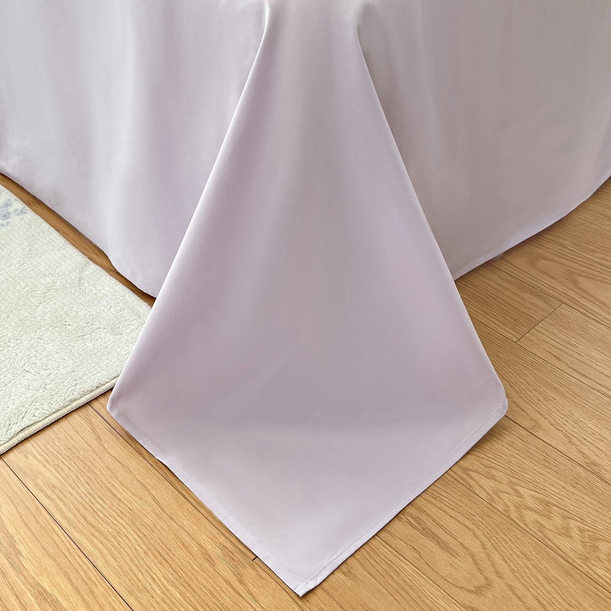 91家纺网 家纺一手货源 找家纺 乐美家纺 2025新款韩版全棉纯棉印花花边四件套 山樱漫语（紫）