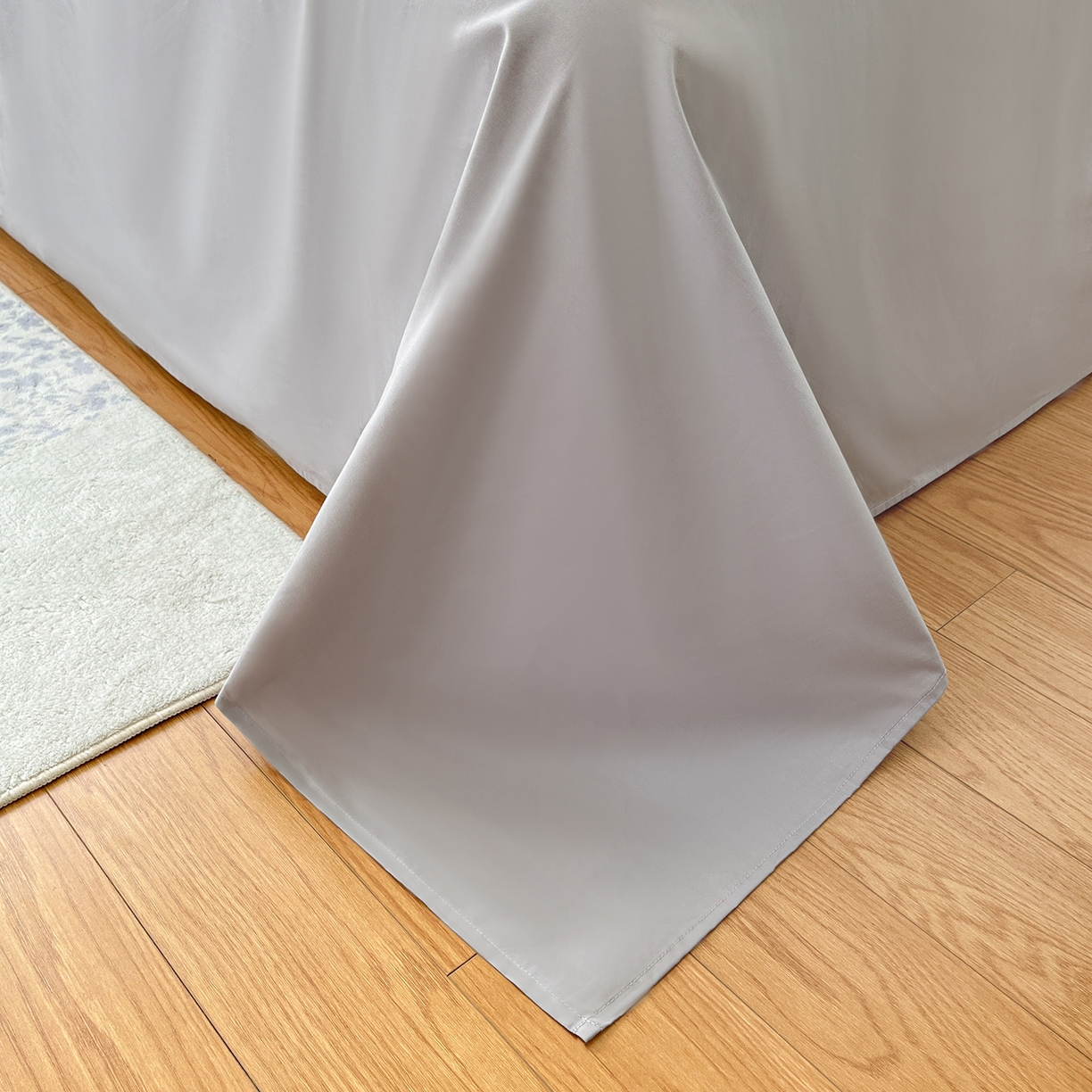 91家纺网 家纺一手货源 找家纺 乐美家纺 2025新款韩版全棉纯棉印花花边四件套 素心影（咖）