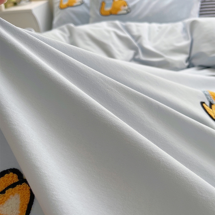 91家纺网 家纺一手货源 找家纺 （总）炫拼家纺 2025新款全棉纯棉磨毛卡通满版绣加厚纯棉四件套-米兜