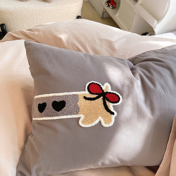 91家纺网 家纺一手货源 找家纺 炫拼家纺 2026新款全棉纯棉磨毛卡通满版绣加厚纯棉四件套-米兜 米兜-腊肠狗伯爵