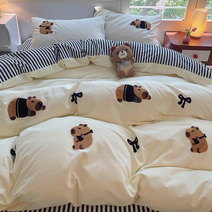 炫拼家纺 2026新款全棉纯棉磨毛卡通满版绣加厚纯棉四件套-米兜 米兜-能量皮卡