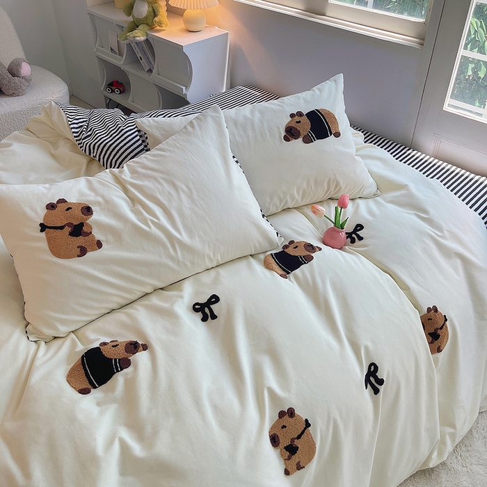 91家纺网 家纺一手货源 找家纺 炫拼家纺 2026新款全棉纯棉磨毛卡通满版绣加厚纯棉四件套-米兜 米兜-能量皮卡