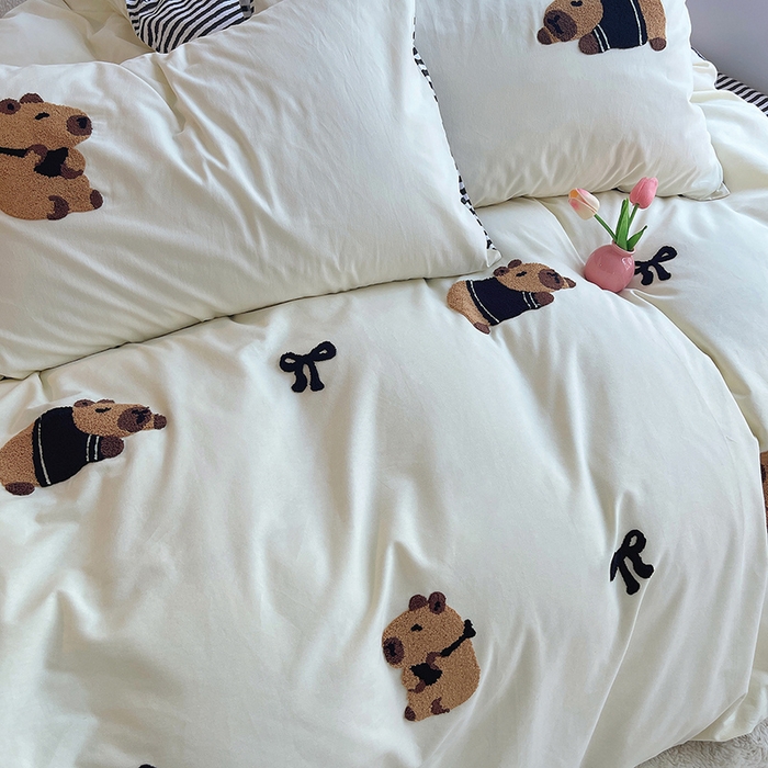 91家纺网 家纺一手货源 找家纺 炫拼家纺 2026新款全棉纯棉磨毛卡通满版绣加厚纯棉四件套-米兜 米兜-能量皮卡