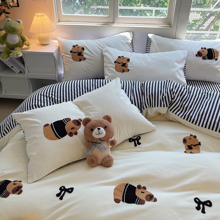 91家纺网 家纺一手货源 找家纺 炫拼家纺 2026新款全棉纯棉磨毛卡通满版绣加厚纯棉四件套-米兜 米兜-能量皮卡