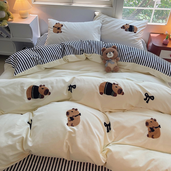 91家纺网 家纺一手货源 找家纺 炫拼家纺 2026新款全棉纯棉磨毛卡通满版绣加厚纯棉四件套-米兜 米兜-能量皮卡