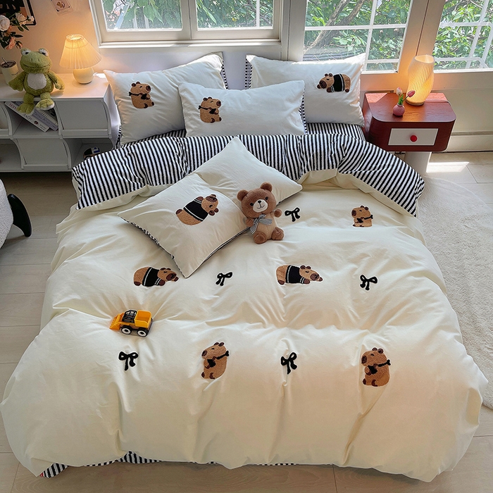 91家纺网 家纺一手货源 找家纺 炫拼家纺 2026新款全棉纯棉磨毛卡通满版绣加厚纯棉四件套-米兜 米兜-能量皮卡