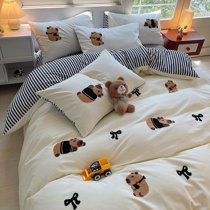 91家纺网 家纺一手货源 找家纺 炫拼家纺 2026新款全棉纯棉磨毛卡通满版绣加厚纯棉四件套-米兜 米兜-能量皮卡