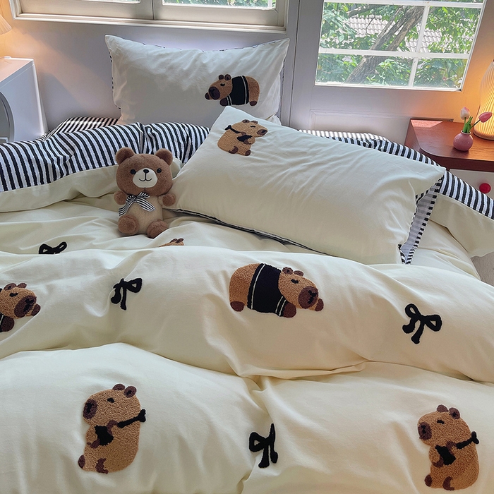 91家纺网 家纺一手货源 找家纺 炫拼家纺 2026新款全棉纯棉磨毛卡通满版绣加厚纯棉四件套-米兜 米兜-能量皮卡