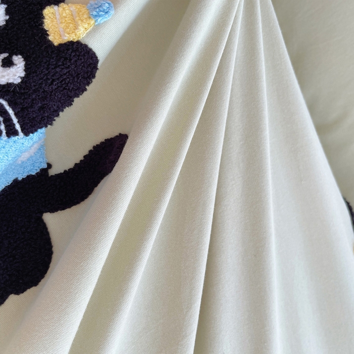 91家纺网 家纺一手货源 找家纺 炫拼家纺 2026新款全棉纯棉磨毛卡通满版绣加厚纯棉四件套-米兜 米兜-趣味猫