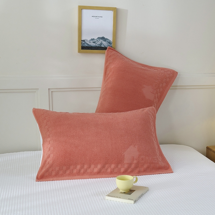 91家纺网 家纺一手货源 找家纺 悦然毛巾被 2025新款老式全棉纯棉毛圈单枕巾 枕巾单件 素逸红 52x78cm枕巾一对