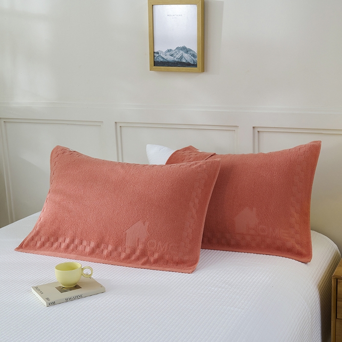 91家纺网 家纺一手货源 找家纺 悦然毛巾被 2025新款老式全棉纯棉毛圈单枕巾 枕巾单件 素逸红 52x78cm枕巾一对