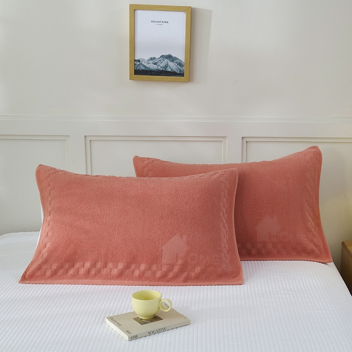 91家纺网 家纺一手货源 找家纺 悦然毛巾被 2025新款老式全棉纯棉毛圈单枕巾 枕巾单件 素逸红 52x78cm枕巾一对