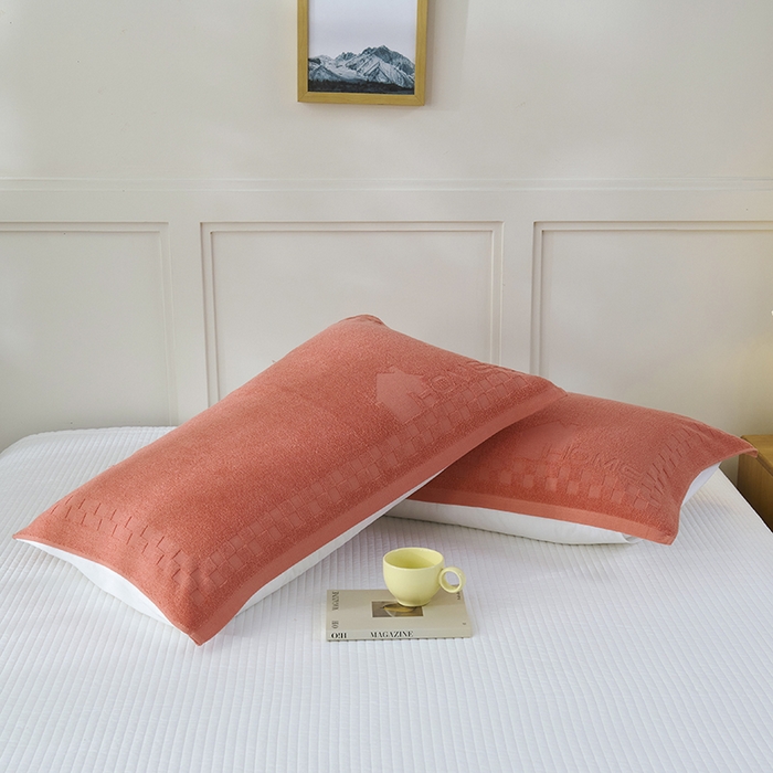 91家纺网 家纺一手货源 找家纺 悦然毛巾被 2025新款老式全棉纯棉毛圈单枕巾 枕巾单件 素逸红 52x78cm枕巾一对