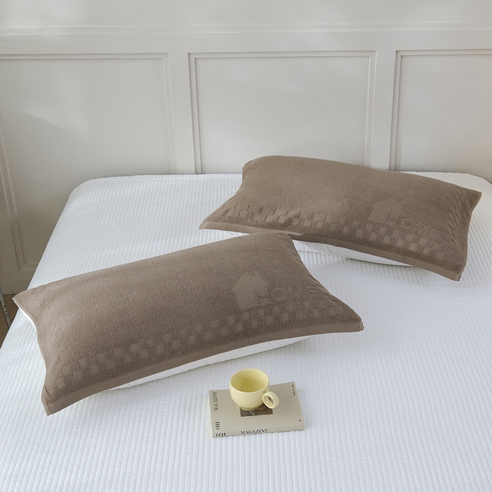 91家纺网 家纺一手货源 找家纺 悦然毛巾被 2025新款老式全棉纯棉毛圈单枕巾 枕巾单件 素逸咖 52x78cm枕巾一只