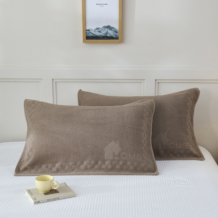 91家纺网 家纺一手货源 找家纺 悦然毛巾被 2025新款老式全棉纯棉毛圈单枕巾 枕巾单件 素逸咖 52x78cm枕巾一只