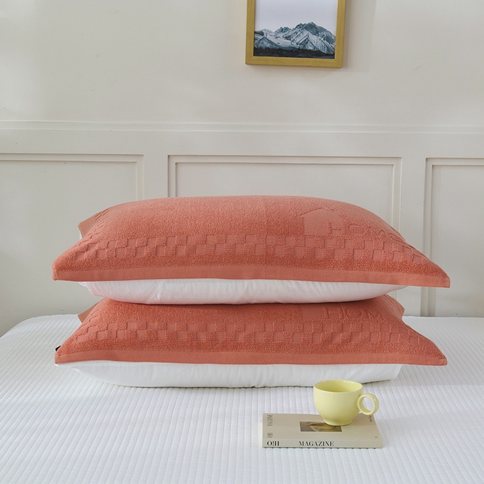 91家纺网 家纺一手货源 找家纺 悦然毛巾被 2025新款老式全棉纯棉毛圈单枕巾 枕巾单件 素逸红 52x78cm枕巾一对