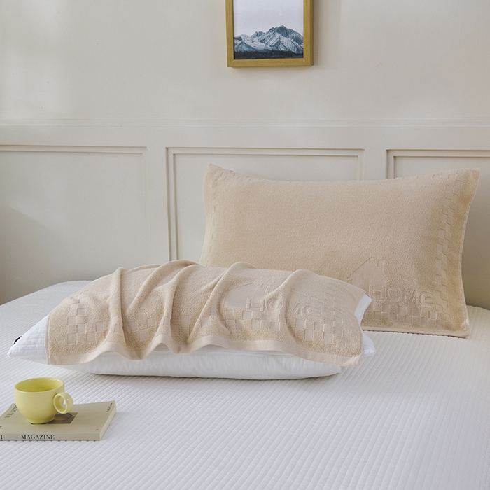 91家纺网 家纺一手货源 找家纺 悦然毛巾被 2025新款老式全棉纯棉毛圈单枕巾 枕巾单件 素逸棕 52x78cm枕巾一只