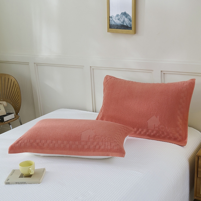 91家纺网 家纺一手货源 找家纺 悦然毛巾被 2025新款老式全棉纯棉毛圈单枕巾 枕巾单件 素逸红 52x78cm枕巾一对