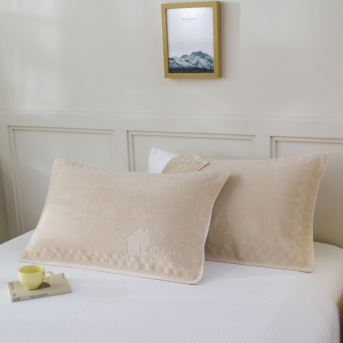 91家纺网 家纺一手货源 找家纺 悦然毛巾被 2025新款老式全棉纯棉毛圈单枕巾 枕巾单件 素逸棕 52x78cm枕巾一只