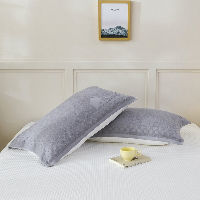 91家纺网 家纺一手货源 找家纺 悦然毛巾被 2025新款老式全棉纯棉毛圈单枕巾 枕巾单件 素逸灰 52x78cm枕巾一只