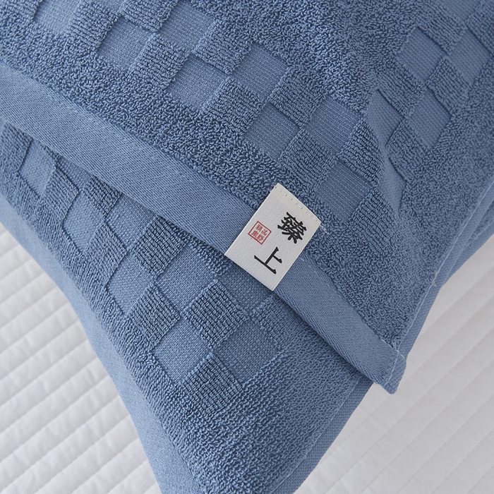 91家纺网 家纺一手货源 找家纺 悦然毛巾被 2025新款老式全棉纯棉毛圈单枕巾 枕巾单件 素逸蓝 52x78cm枕巾一对