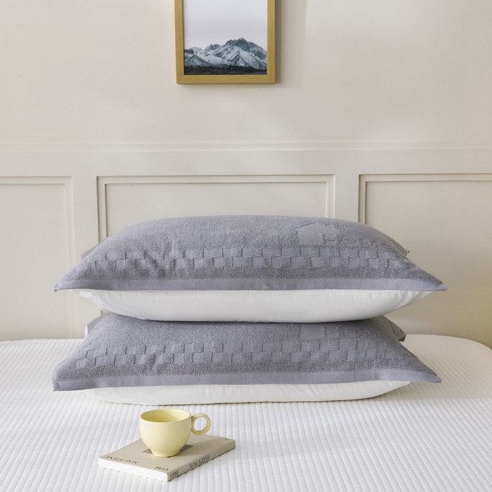 91家纺网 家纺一手货源 找家纺 悦然毛巾被 2025新款老式全棉纯棉毛圈单枕巾 枕巾单件 素逸灰 52x78cm枕巾一只