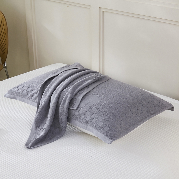 91家纺网 家纺一手货源 找家纺 悦然毛巾被 2025新款老式全棉纯棉毛圈单枕巾 枕巾单件 素逸灰 52x78cm枕巾一只