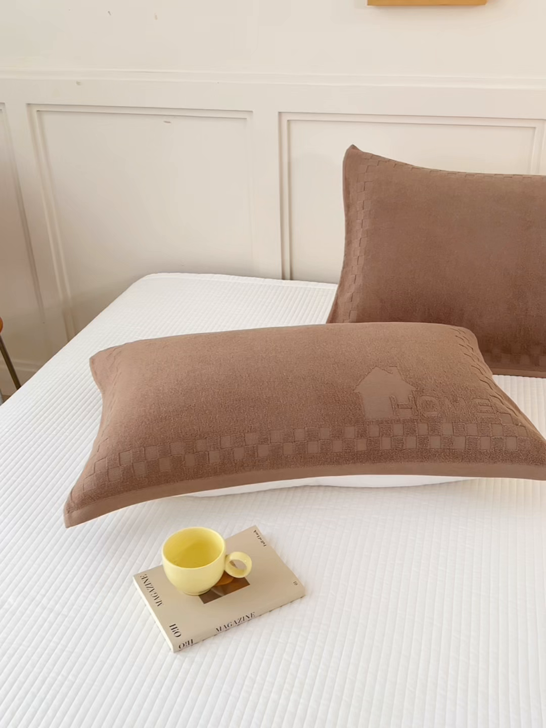 91家纺网 家纺一手货源 找家纺 悦然毛巾被 2025新款老式全棉纯棉毛圈单枕巾 枕巾单件 素逸咖 52x78cm枕巾一只