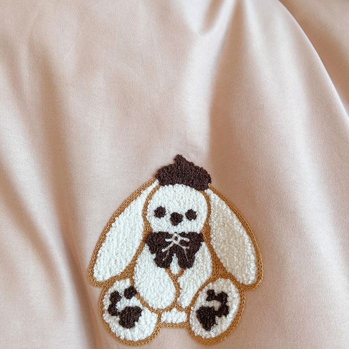 91家纺网 家纺一手货源 找家纺 炫拼家纺 2026新款全棉纯棉磨毛卡通满版绣加厚纯棉四件套-米兜 米兜-小兔可可