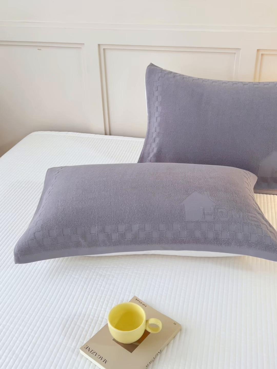 91家纺网 家纺一手货源 找家纺 悦然毛巾被 2025新款老式全棉纯棉毛圈单枕巾 枕巾单件 素逸灰 52x78cm枕巾一只