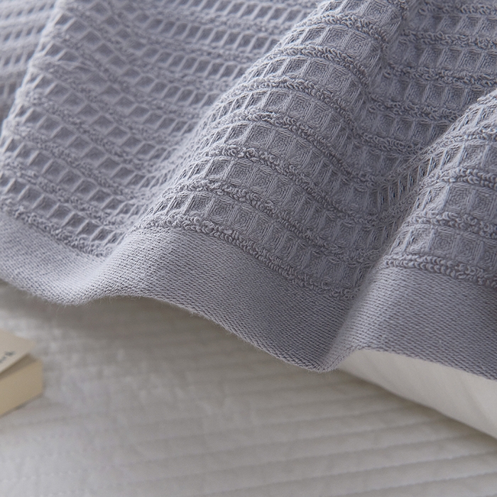 91家纺网 家纺一手货源 找家纺 悦然毛巾被 2025新款全棉纯棉蜂窝棉语单枕巾 枕巾单件 蜂窝棉语银灰 52x78cm枕巾一对