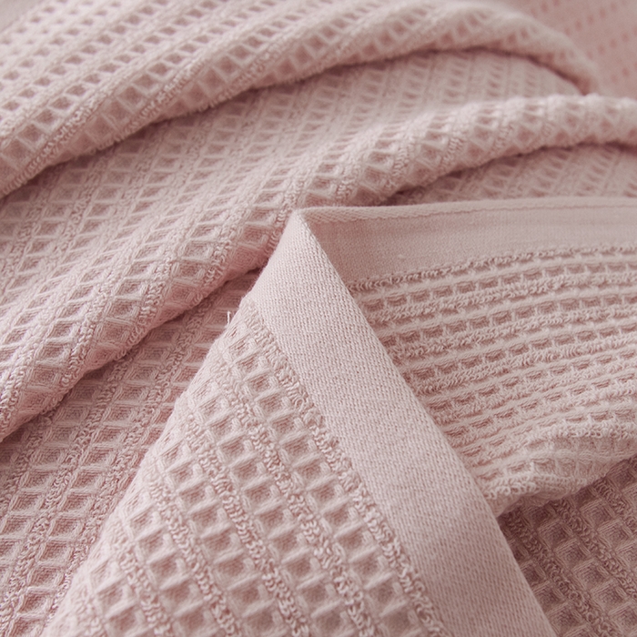 91家纺网 家纺一手货源 找家纺 悦然毛巾被 2025新款全棉纯棉蜂窝棉语单枕巾 枕巾单件 蜂窝棉语香粉 52x78cm枕巾一对