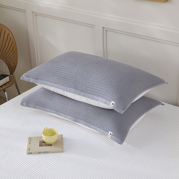 91家纺网 家纺一手货源 找家纺 悦然毛巾被 2025新款全棉纯棉蜂窝棉语单枕巾 枕巾单件 蜂窝棉语银灰 52x78cm枕巾一对